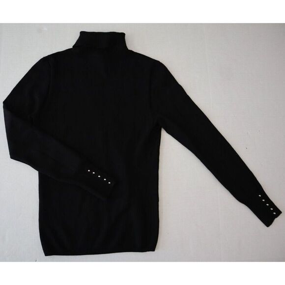White House Black Market Women's Sz XS Black Relaxed Turtleneck Sweater - Picture 2 of 8